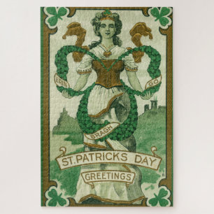 Retro - Erin Go Braugh. St. Patricks Day Greetings Jigsaw Puzzle