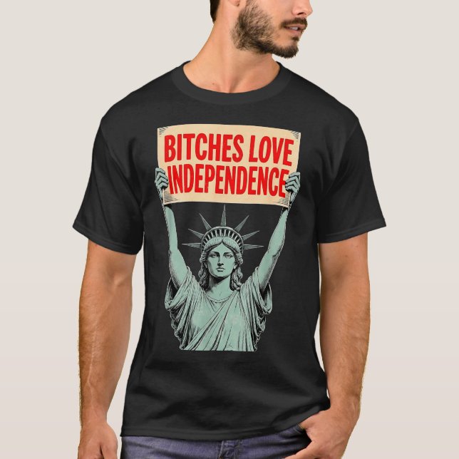 Retro Es Love Independence Funny 4th Of July 1 T-Shirt (Front)