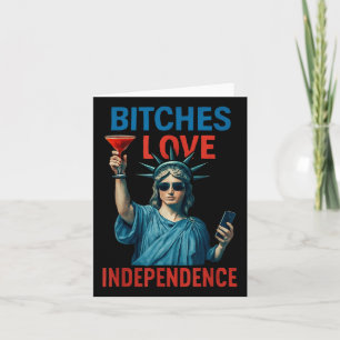 Retro Es Love Independence Funny 4th Of July _2  Card