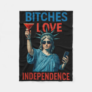 Retro Es Love Independence Funny 4th Of July _2 Fleece Blanket