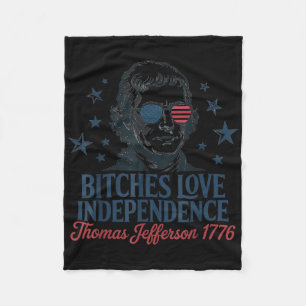 Retro Es Love Independence Funny 4th Of July  Fleece Blanket