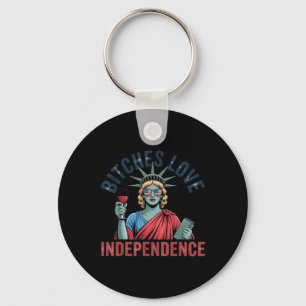 Retro Es Love Independence Funny 4th Of July Keychain