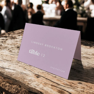 Rétro Été Lilac Purple Nom Mariage Cartes de Place