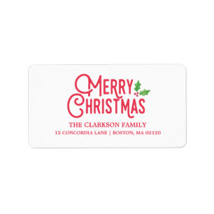 Rétro étiquette de adresse de Joyeux Noël