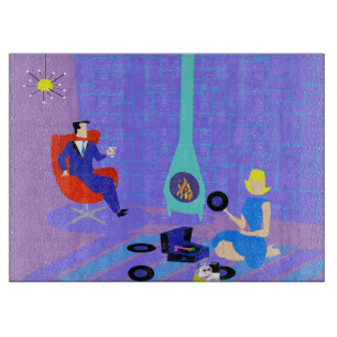 Retro Evening at Home Cutting Board