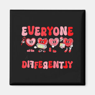 Retro Everyone Communicates Differently Autism Val Magnet