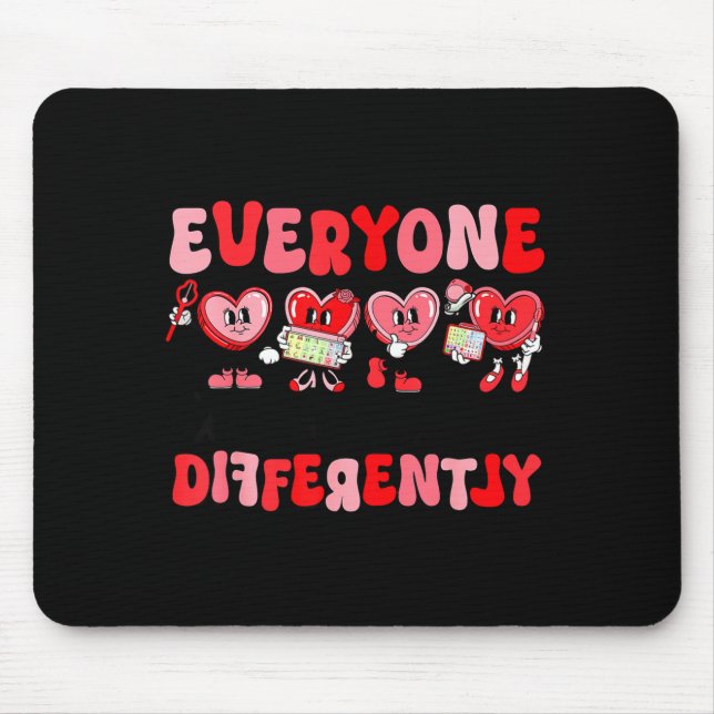 Retro Everyone Communicates Differently Autism Val Mouse Pad (Front)