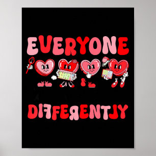 Retro Everyone Communicates Differently Autism Val Poster
