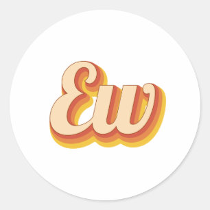 Retro Ew Classic Round Sticker