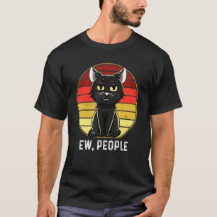 Retro Ew People Black Cat T-Shirt