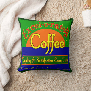 Retro Excelorator Funny Coffee Art Coussin