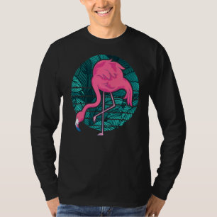 Retro Exotic Animal Bird Lover Tropical Pink Flami T-Shirt