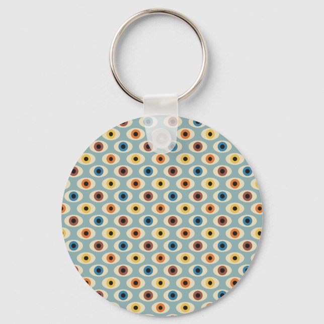Retro Eye Pattern Keychain (Front)