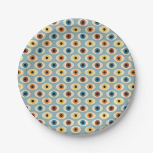 Retro Eye Pattern Paper Plate