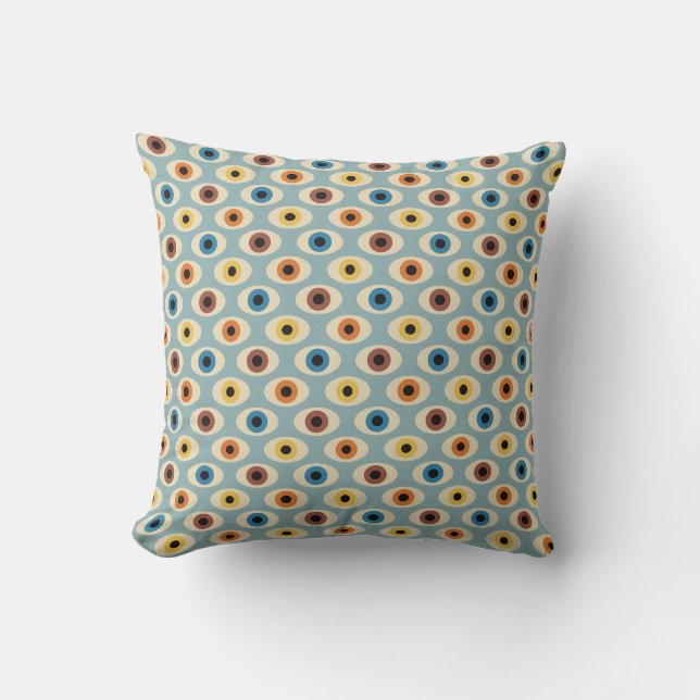 Retro Eye Pattern Throw Pillow (Front)