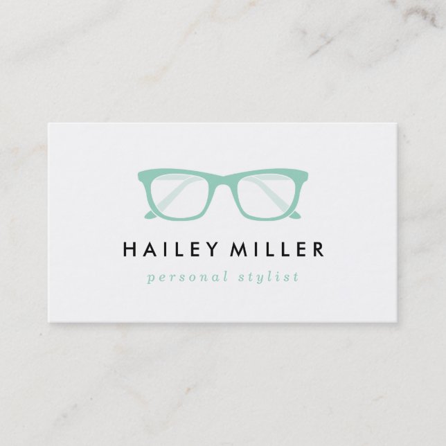 Retro Eyeglasses Stylish Business Card (Front)