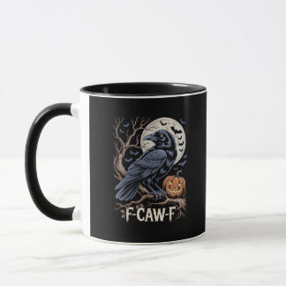 Retro F-Caw-F Bird Crow Funny Crow Bird Cawing Gru Mug