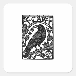 Retro F Caw F Crow Funny Saying Meme Design Square Sticker