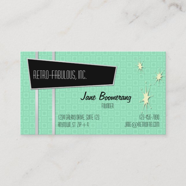 Retro-Fabulous Horizontal Business Cards (Front)