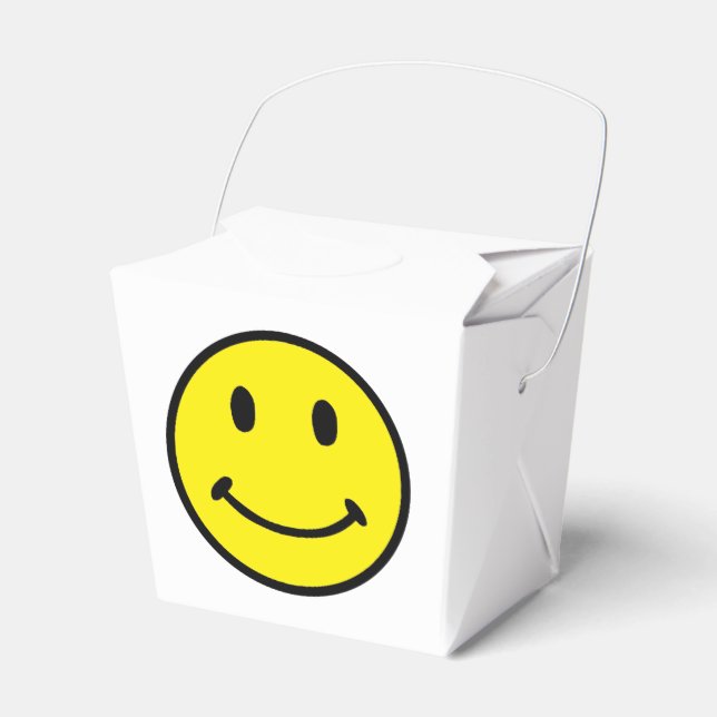 Retro Face Yellow Take Out Container Favor Box (Front Side)
