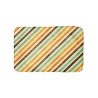 Retro Fade Colours Stripes Pattern Bath Mat