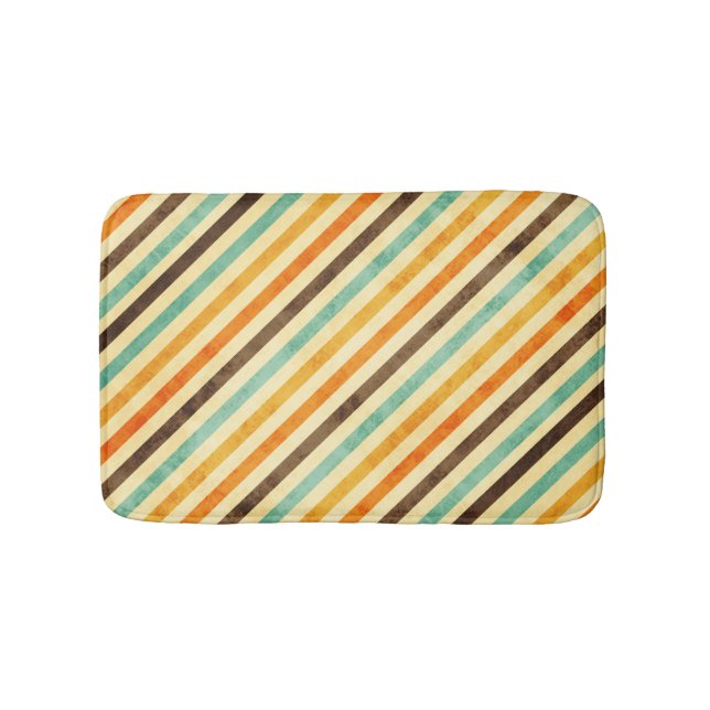 Retro Fade Colours Stripes Pattern Bath Mat (Front)