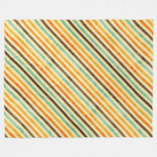 Retro Fade Colours Stripes Pattern Fleece Blanket