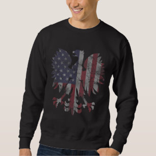 Retro Fade Polish American Flag Eagle Heritage Men Sweatshirt