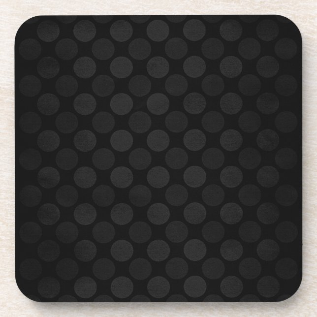 Retro faded black circles pattern coaster (Front)