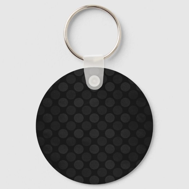 Retro faded black circles pattern keychain (Front)
