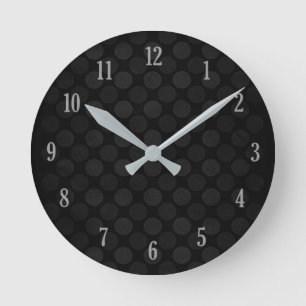 Retro faded black circles pattern round clock
