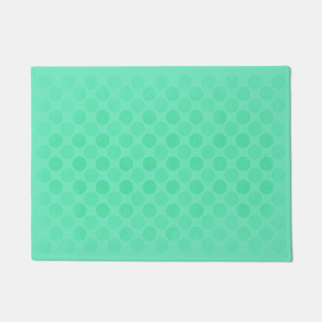 Retro faded green circles pattern doormat (Front)