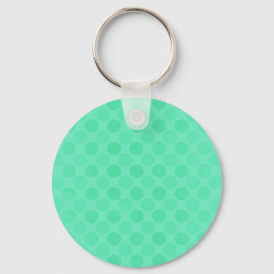 Retro faded green circles pattern keychain