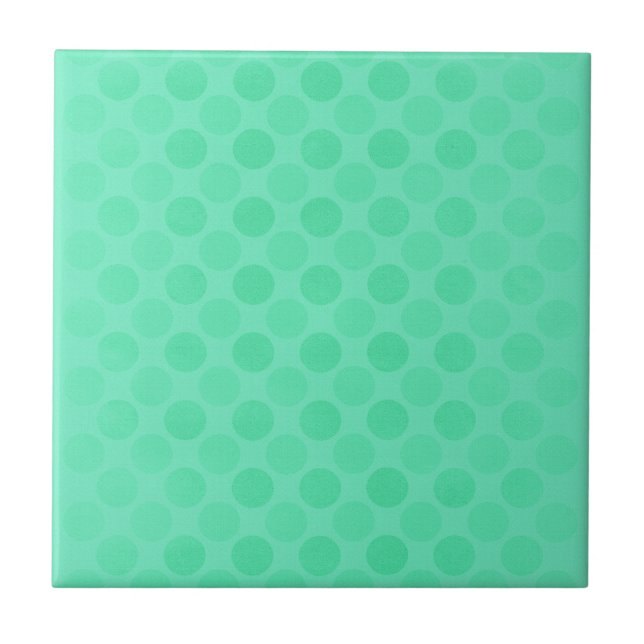 Retro faded green circles pattern tile (Front)