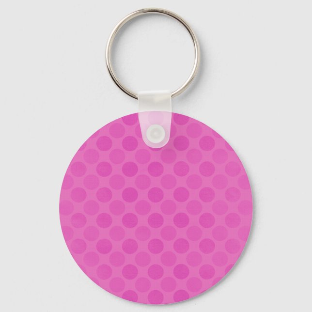 Retro faded pink circles pattern keychain (Front)
