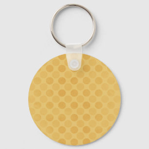 Retro faded yellow circles pattern keychain