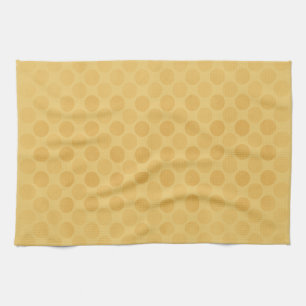 Retro faded yellow circles pattern kitchen towel
