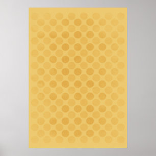 Retro faded yellow circles pattern poster