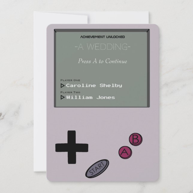 Rétro faire-part de mariage vintage unique de (Devant)