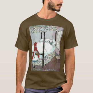 Retro Fairytale Bad Wolf Little Red Riding Hood  T-Shirt