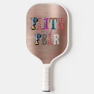 Retro Faith Over Fear Pickleball Paddle