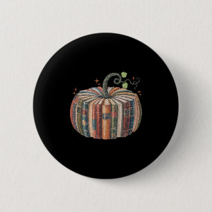 Retro Fall Book Pumpkin Fall Librarians Teachers S 2 Inch Round Button