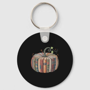 Retro Fall Book Pumpkin Fall Librarians Teachers S Keychain
