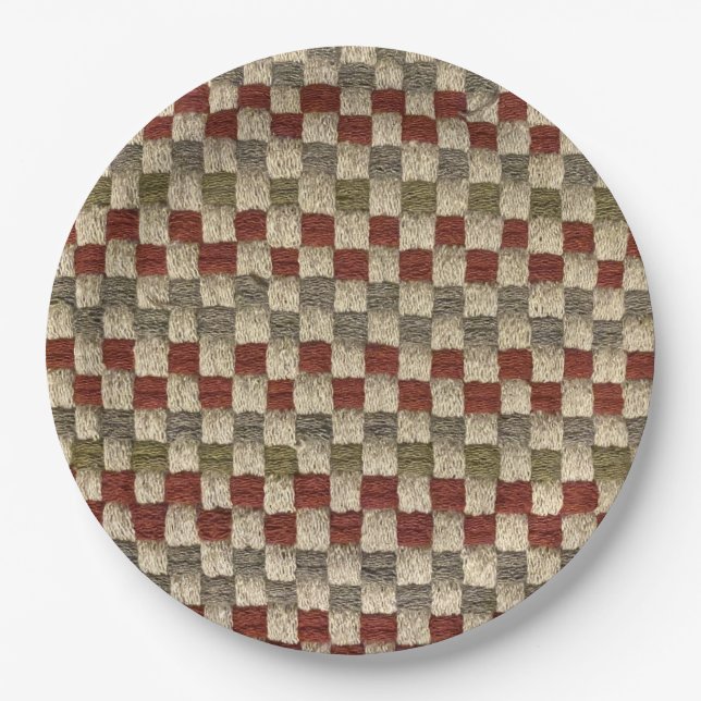 Retro Fall Colours Potholder Style Paper Plate (Front)