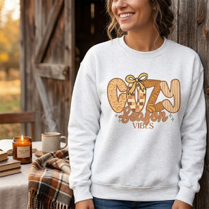 Retro Fall Coquette Bow Sweater Cozy Season Vibes