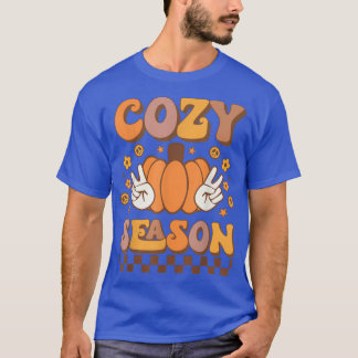 Retro Fall Cozy Season Cute Fall Pumpkin Autumn Th T-Shirt