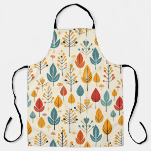 Retro Fall Leaves Autumn Leaves Pattern Apron