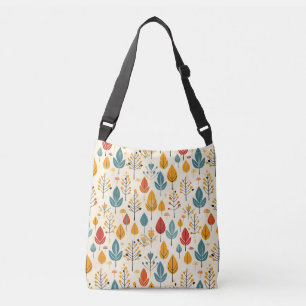 Retro Fall Leaves Autumn Leaves Pattern Crossbody Bag