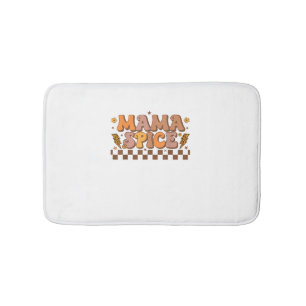 Retro Fall Pumpkin Autumn Thanksgiving Family Mama Bath Mat
