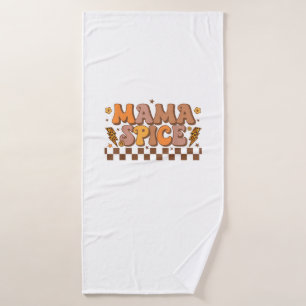 Retro Fall Pumpkin Autumn Thanksgiving Family Mama Bath Towel